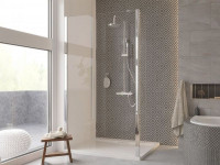 Кабина walk in ECO-N 90x195 стекло прозрачное, держатели хромированные 120 см