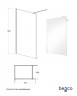 Кабіна walk in ECO-N 90x195 скло прозоре, тримачі хромовані 120 см