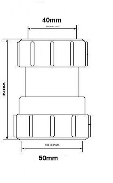 Муфта пластиковая редукционная ∅40x∅50/85, 4050H-WH