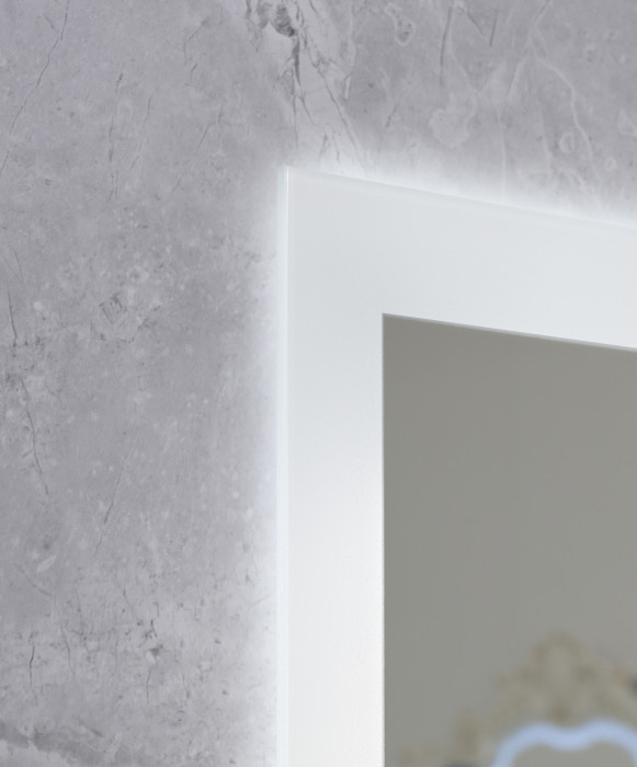 Дзеркало Mixxus FLAT MR04-80x60 з Led Touch, Anti-fog, димером, регулятором яскравості, годинником