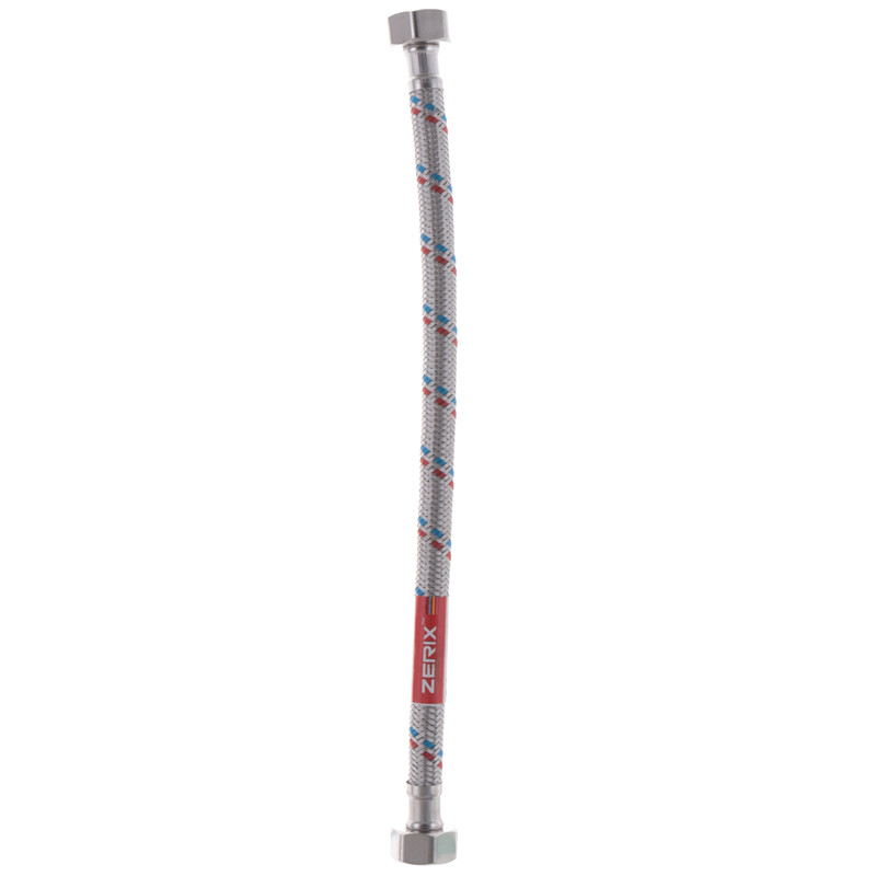 Гнучкий шланг для підключення води гайка 1/2'' - гайка 1/2'' (30 см) Zerix (ZX1549)