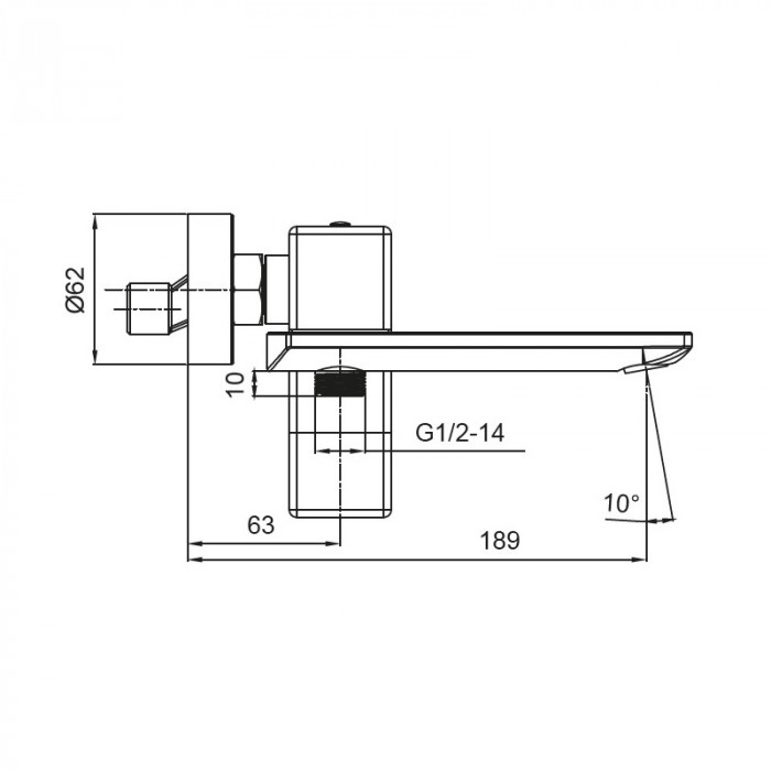 Змішувач для ванни з коротким виливом Koer KB-41010-01 (Колір хром) (KR3484)