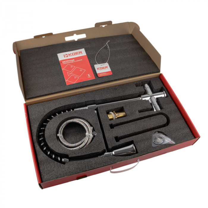 Змішувач для кухні Koer KB-72025-01 з виходом для питної води (вилив - пружина) (KR5014)