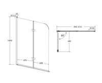 Шторка для ванни BESCO Avigo-2S 100x145