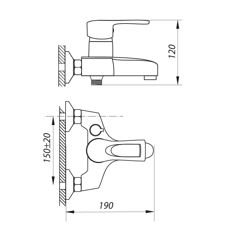 Змішувач для ванни Zerix FAD 279 (ZX0210)