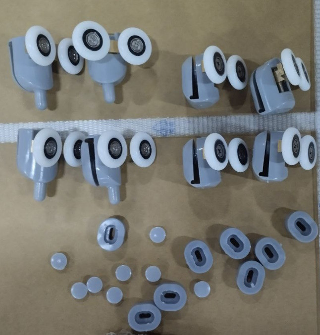 Комплект роликів для кабіни Mixxus Rollers SCP03-4x4 Graphite подвійний 4 вер.+4 ниж.(сірий) (MI8163)