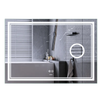 Дзеркало MIXXUS PREMIUM QUADRO MR20-120x80 з LED Touch, Anti-fog, димером, рег. яскравості, лінзою (MP6624)
