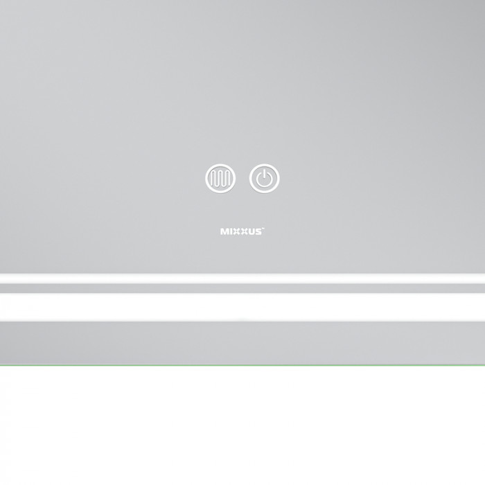 Дзеркало Mixxus Premium QUADRO MR20-120x80 з Led Touch, Anti-fog, димером, регулятором яскравості, лінзою (MP6624)