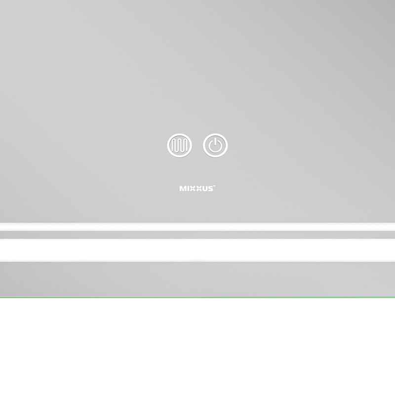 Дзеркало MIXXUS PREMIUM QUADRO MR20-120x80 з LED Touch, Anti-fog, димером, рег. яскравості, лінзою (MP6624)