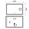 Дзеркало MIXXUS PREMIUM QUADRO MR20-120x80 з LED Touch, Anti-fog, димером, рег. яскравості, лінзою (MP6624)