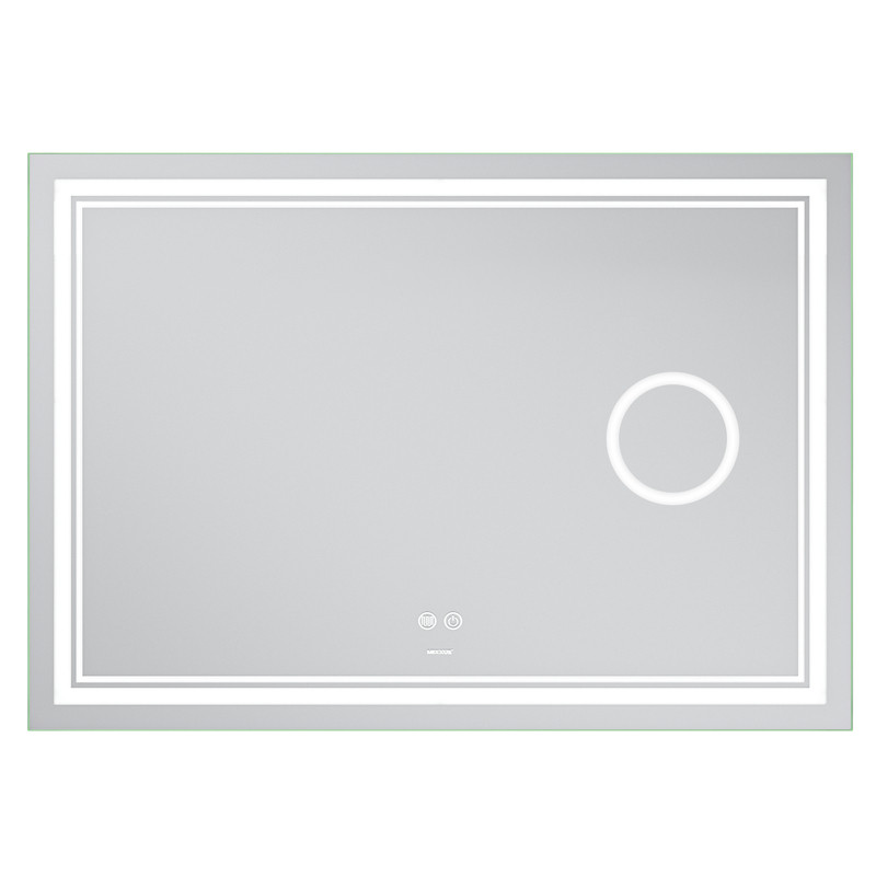Дзеркало MIXXUS PREMIUM QUADRO MR20-120x80 з LED Touch, Anti-fog, димером, рег. яскравості, лінзою (MP6624)