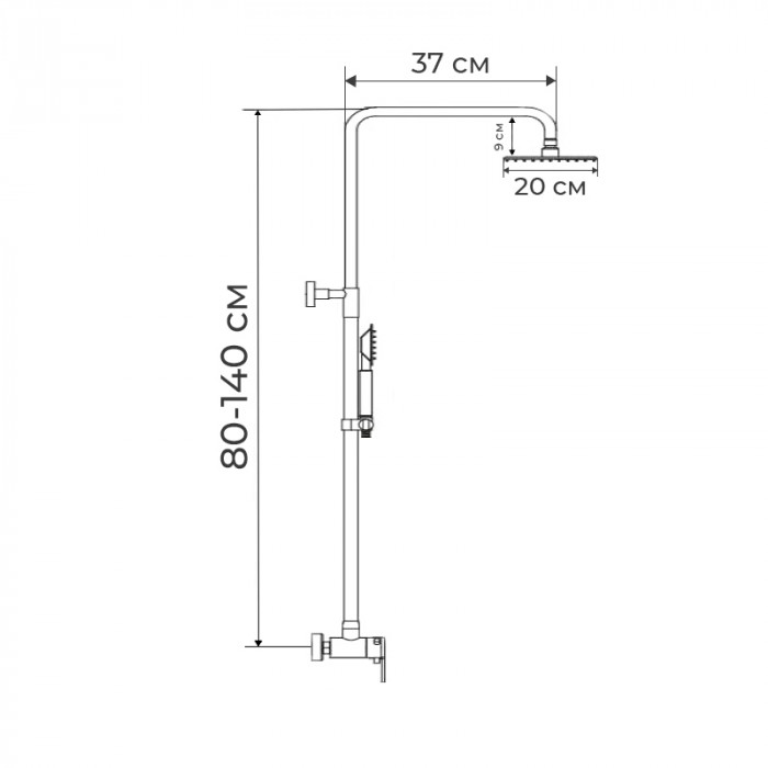 Душова колона зі змішувачем Ibergrif River M17021 (IB0019)