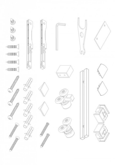 Двері в нішу Koer SR SD05-140x200-TR-01 прозоре скло Easy Clean 6мм, хром (KR5406)