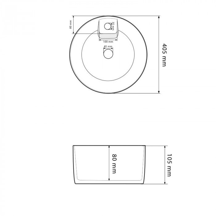 Умивальник (раковина) VBI RIETI WHITE накладний
