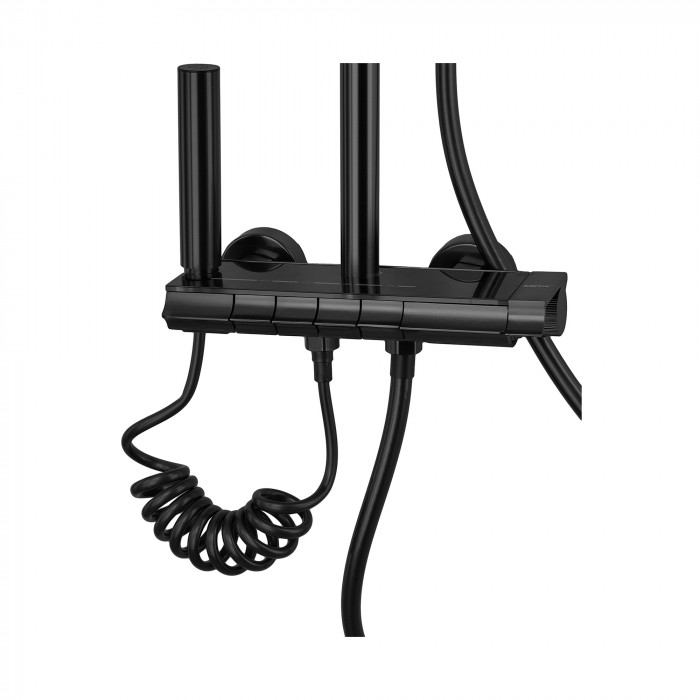 Душова колона зі змішувачем з кнопковим перемикачем з алюмінію ZERIX PBI-009-J BLACK,4 режими (ZX5849)