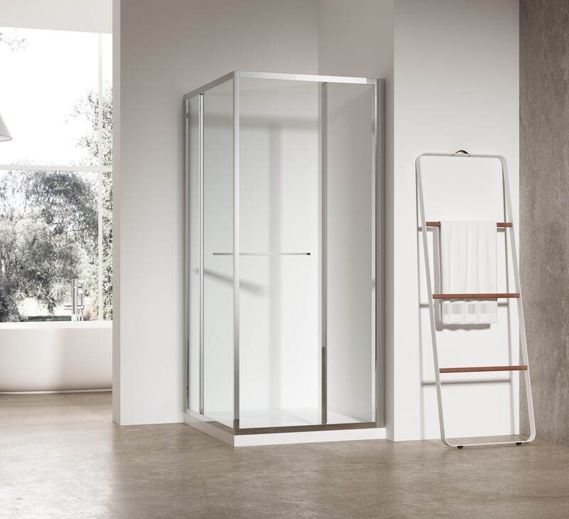 Душова кабіна без піддону Koer SR SC09-90x90x200-R-TR-01 прозоре скло Easy Clean 6мм Хром (KR5770)