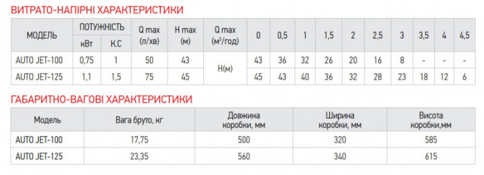 Насосна станція Koer auto JET-125 (з пятерніком) (KP2667)