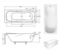Ванна акриловая MAJKA NOVA 160х70 (соло) без ног (mira)