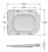 Сидіння-кришка для унітазу Mixxus SEAT COVER WAVE-2001 з мікроліфтом 430х338х35mm (MI6693)
