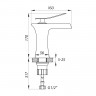 Змішувач для умивальника ZERIX LR1055-23 з виливом "Водоспад" (LL1563)