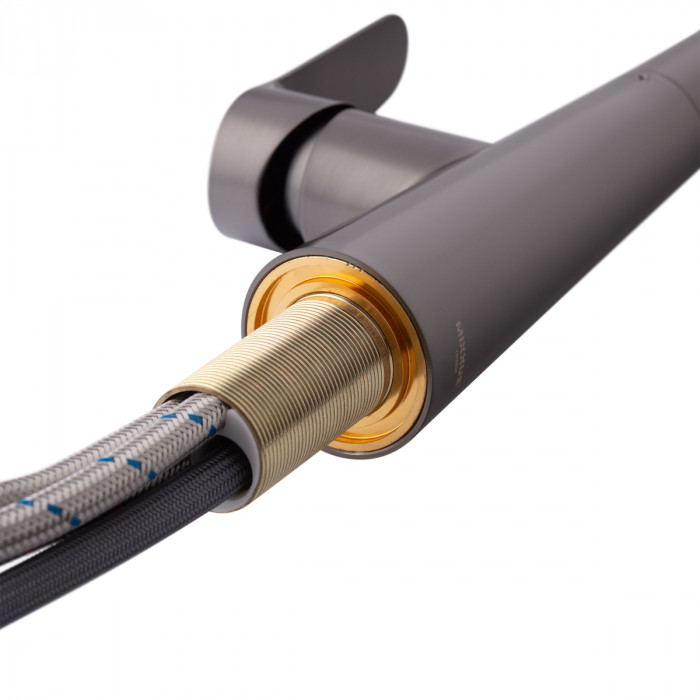 Змішувач для кухні з висувним виливом Mixxus Premium WARTA 014 GRAPHITE (MI6957)