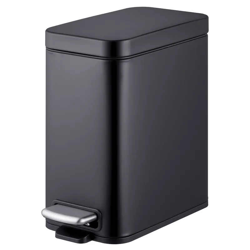 Відро для сміття з плавним закриттям прямокутне MIXXUS PREMIUM QUADRO-TC0105 BLACK 5 л (колір чорний) (MI7061)