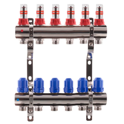 Колекторний блок з витратомірами Koer KR.1110-06 1&quot;x6 ways (KR2643)