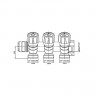 Колектор з регулюючими вентилями на 3 вих. Roho R809-03 - 3/4"x3/4" EK (RO0250)