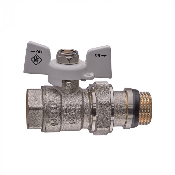 Кран кульовий з американкою Nolf classic NFC.963-06-1/2" FM ГШМ WHITE "антипротікання" (NF3160)