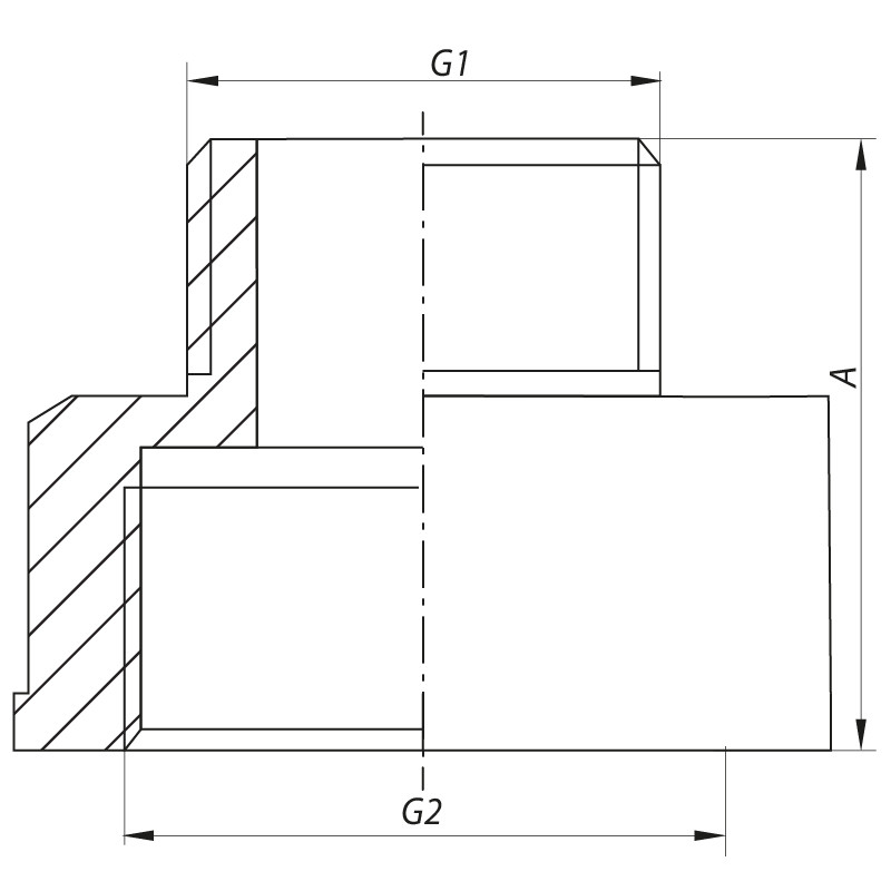 Перехідник (коннектор) 1/2 "х3 / 4" (хром) Koer KF.A0608.CHR (KF0138)