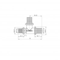 Трійник перехідний Koer KA.T20-20-16 - 20(2.8mm) x 20(2.8mm) x 16(2.2mm) (KR4889)