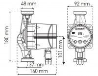 Насос циркуляційний енергозб. Koer KP.N25 / 6-180 (KP0247)