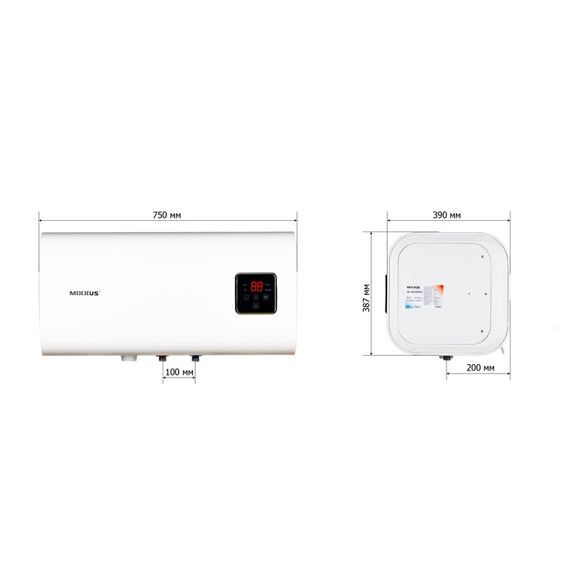 Водонагрівач "Квадрат" Mixxus EWH-14050 CUBE WET(Н) накопичувальний 50 л, мокрий тен 2,0 kW (WH0614)