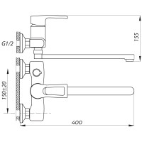 Змішувач для ванни Zerix JLB 279 (ZX2944)