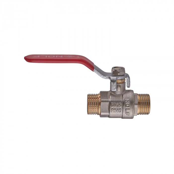 Кран кульовий Nolf classic NFC.631-06-1/2" MM ШШВ, ручка "важіль" червона (NF3137)
