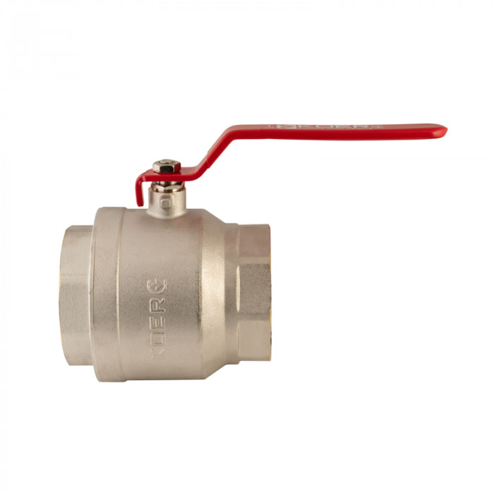 Кран кульовий Koer KR.214 - 4" FF ГГВ (ручка "важіль" червона) (KR4952)