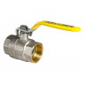 Кран кульовий KOER KR.214.G - 1 1/2" FF ГГВ YELLOW, ручка "важіль" жовта (KR0136)