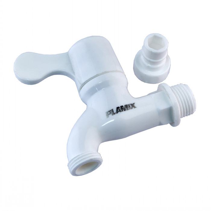 Кран для холодної води PVC (White) Plamix PVS-1/2" (PM0632)