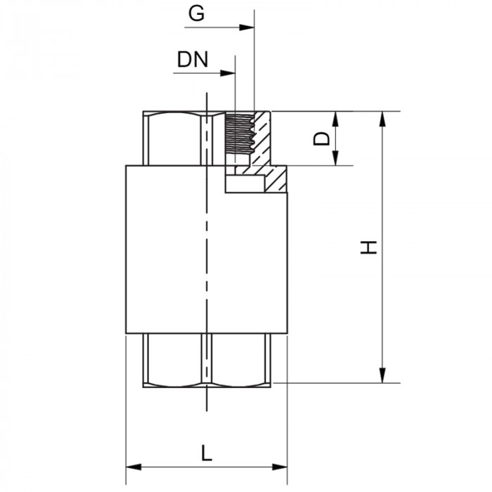 Клапан зворотній Roho R300-050 - 1/2" ВВ "MONDIAL", лат. шток (RO0243)