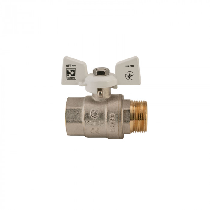 Кран кульовий KOER 3/4" ГШМ (KR.218.W) білий (KR0183)