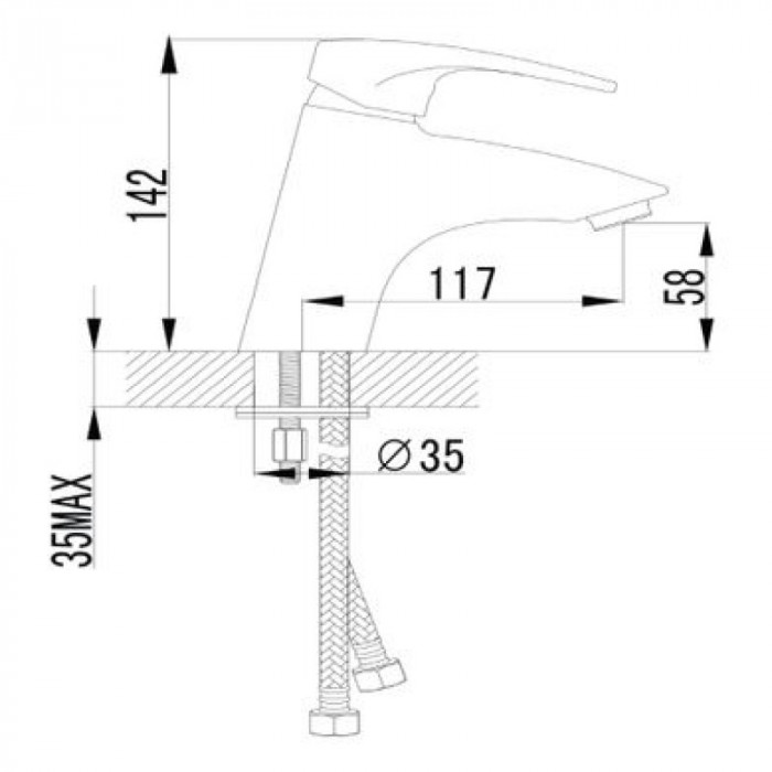 Змішувач для раковини IMPRESE JESENIK одноважільний, колір хром 05140