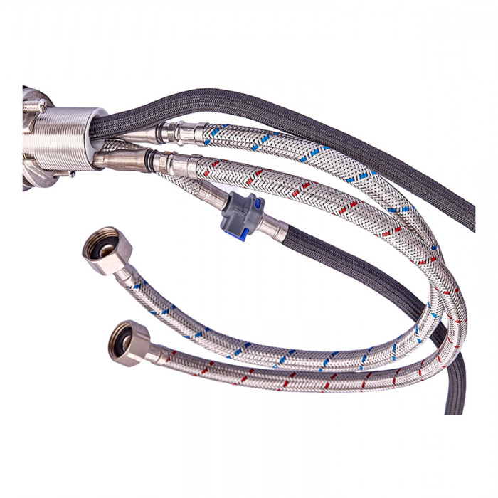 Змішувач для кухні з висувною лійкою Zerix PUL-014 Black з нерж. сталі SUS304 (кол. чорний) (ZX5035)