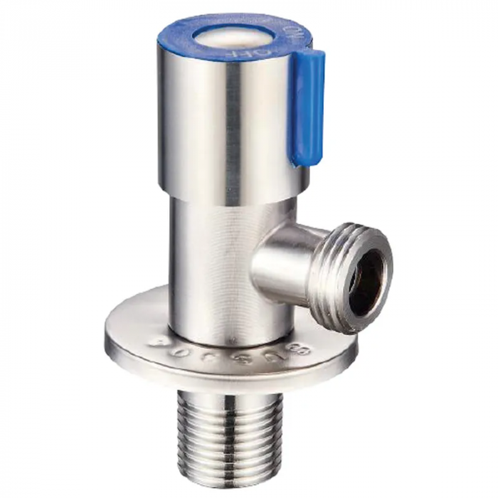 Кран для підключення сантехприладів з нерж. ст. SUS304 (синій) ZERIX VAL-01-1/2x1/2 (ZX5610)