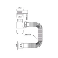 Сифон для умивальника MIXXUS SU-06-A 1 1/2"x40 з пластиковим випуском (MI8183)