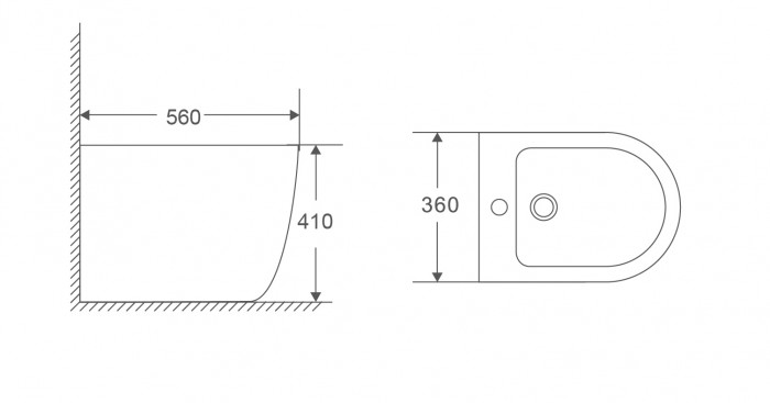 Біде підлогове Mixxus Premium ELLIPSE-0601 580х360х410mm (MP6594)