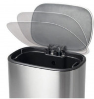 Відро для сміття з плавним закриттям овальне MIXXUS PREMIUM DIVERSE-TC0105 SS COLOR 5л (колір нержавійка) (MI7078)