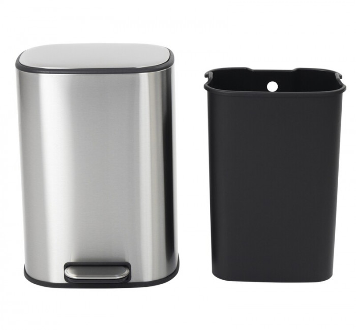 Відро для сміття з плавним закриттям овальне Mixxus Premium Diverse-TC0105 SS Color 5л колір наржавійка (MI7078)