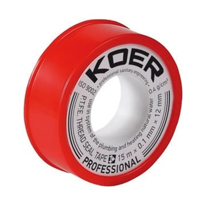 ФУМ стрічка для води Koer ST-01 15M * 0.1mm * 12mm (KR0119)