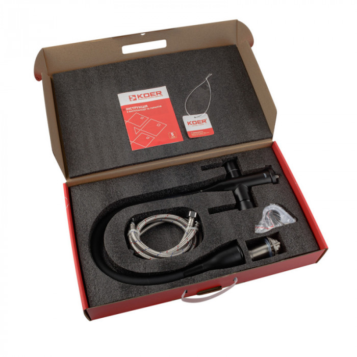 Змішувач для кухні Koer KI-72024-05 з виходом для питної води (нерж. сталь) (KR5012)