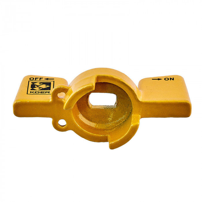 Ручка-метелик Koer для крана кульового 1/2'' алюмінієва (колір жовтий) (KR4739)